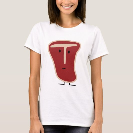 T-botsteak vleeseiwit gegrild rundvleesvet bot t-shirt (Voorkant)
