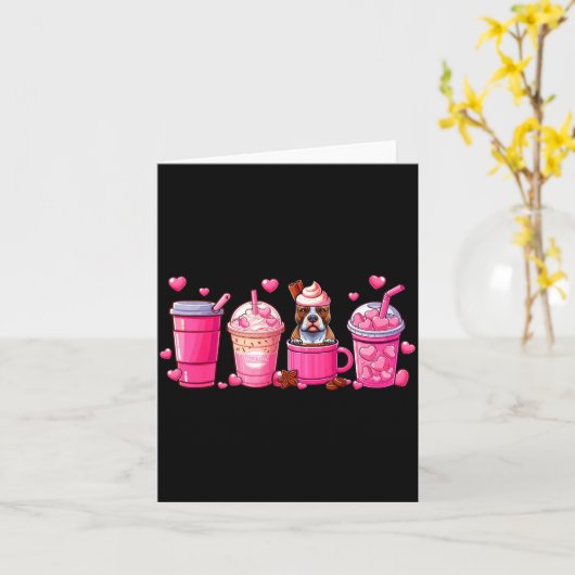 T Bull Inside Cup Coffees Lover Valentine's Day He Kaart (Gele Bloem)