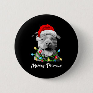 T Bull Kerstman Kerstboom Lichtjes Xmas Kerstfeest Ronde Button 5,7 Cm