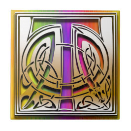 T Celtic Rainbow aangepaste monogram tegel Tegeltje