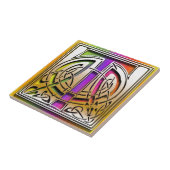 T Celtic Rainbow aangepaste monogram tegel Tegeltje (Zijkant)