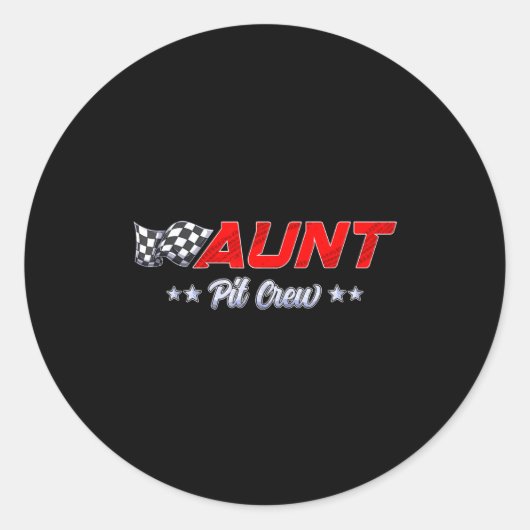 T Crew Aunt Race Car Family Matching Racing Birthd Ronde Sticker (Voorkant)