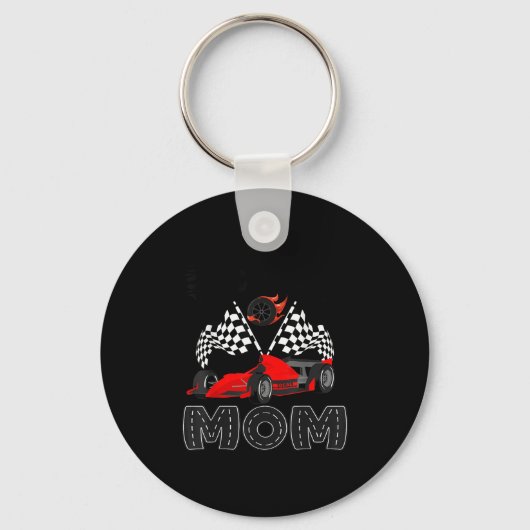 T Crew Mom Racing Car Birthday Boy Family Matching Sleutelhanger (Voorkant)