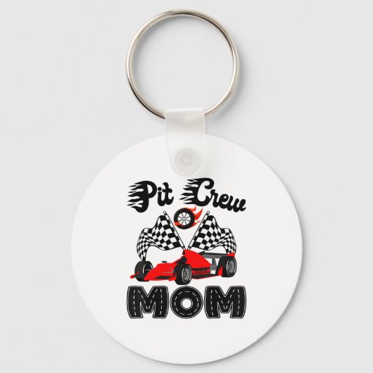 T Crew Mom Racing Car Birthday Boy Family Matching Sleutelhanger (Voorkant)