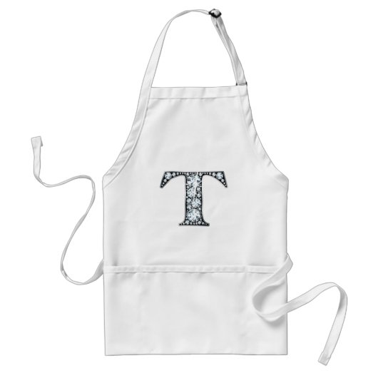 "T" Diamond Bling Apron Standaard Schort (Voorkant)