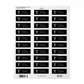 "T" Diamond Bling Monogram Return Address Label (Full Sheet)