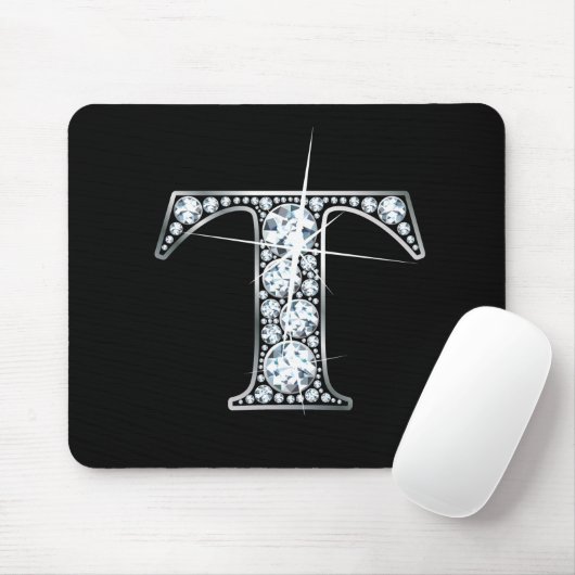 "T" Diamond Bling Mousepad Muismat (Met muis)