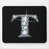 "T" Diamond Bling Mousepad Muismat (Voorkant)