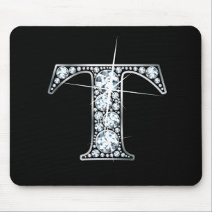 "T" Diamond Bling Mousepad Muismat