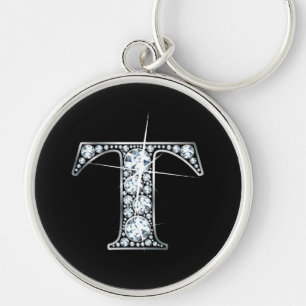 "T" Diamond Bling Sleutelhanger