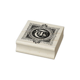 T eerste letter Rubber stempel
