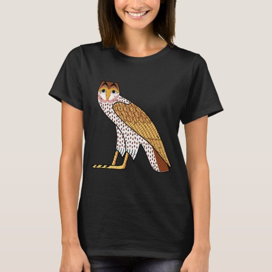 t Egyptian Owl Bird Hieroglyphic T-shirt (Voorkant)