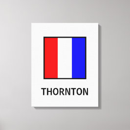 T Familienaam Nautische vlag Canvas Afdruk