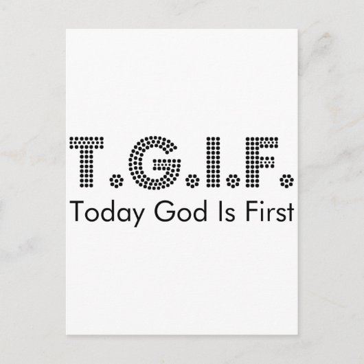T.G.I.F. BRIEFKAART (Voorkant)