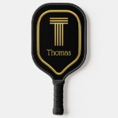 T Gold Initiaal Pickleball Paddle (Achterkant)