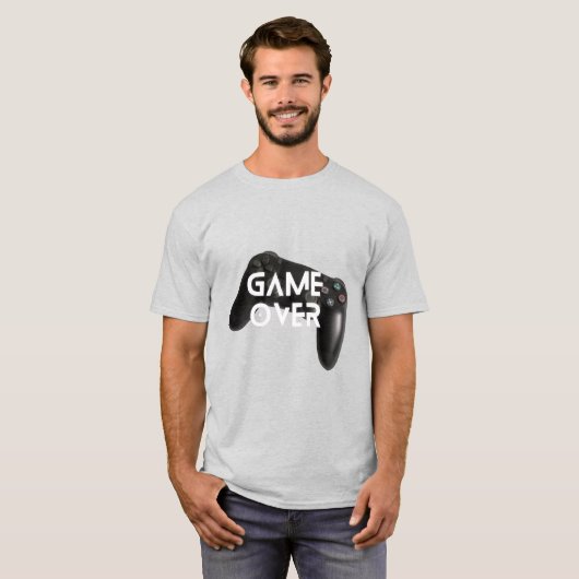 T-Grijs T-shirt met zwarte PlayStation Controller (Voorkant volledig)
