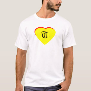 "T" Hart Geel Rood Bruiloftsuitnodiging Het MUSEUM T-shirt
