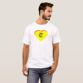 "T" Hart Geel Rood Bruiloftsuitnodiging Het MUSEUM T-shirt (Voorkant volledig)