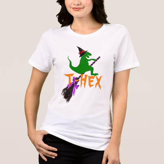 "T-Hex" Funny Halloween Tee - T-Rex Costume Tri-Blend Shirt (Voorkant)