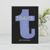 T Initiaal Collectie Bat Bar Mitzvah Uitnodiging (Staand voorkant)