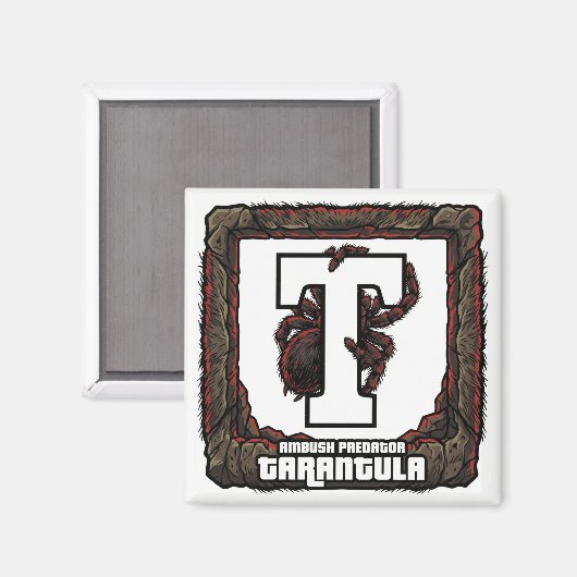 T is for Tarantula – GTA Style ABC Learning Magneet (Voorkant / Achterkant)