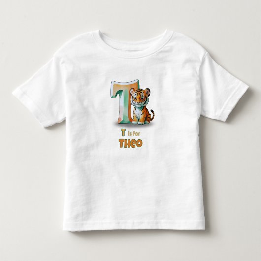 T is for Theo - Personalized Toddler T-Shirt (Voorkant)