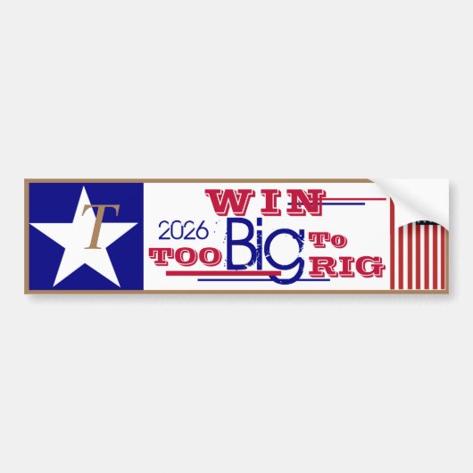 T is for Trump Big Win  Bumpersticker (Voorkant)