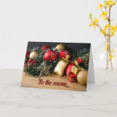 'T IS HET SEIZOEN OM 'JOU' EEN PRETTIG KERSTFEEST  KAART (Gele Bloem)