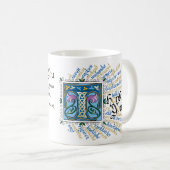 T is voor Dank u Mok - Blauw & Goud (Voorkant rechts)