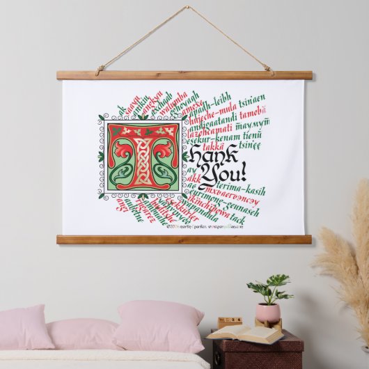 T is voor Dank u Tapestry Hangend Wandkleed (Slaapkamer)