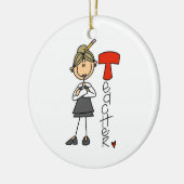 T is voor leraar keramisch ornament (Links)