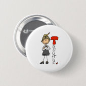 T is voor leraar ronde button 5,7 cm (Voorkant /achterkant)