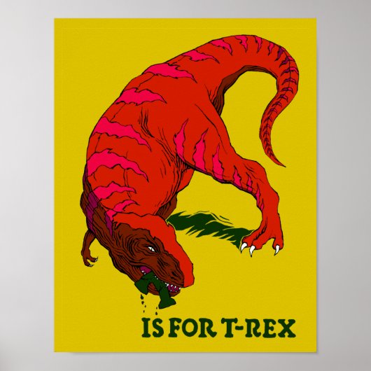 T is voor Poster T-Rex (Voorkant)