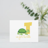 T is voor schildpad briefkaart (Staand voorkant)