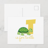 T is voor schildpad briefkaart (Voorkant / Achterkant)