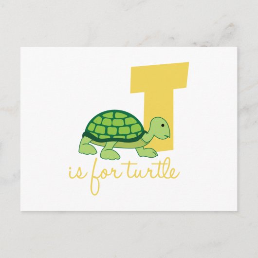T is voor schildpad briefkaart (Voorkant)