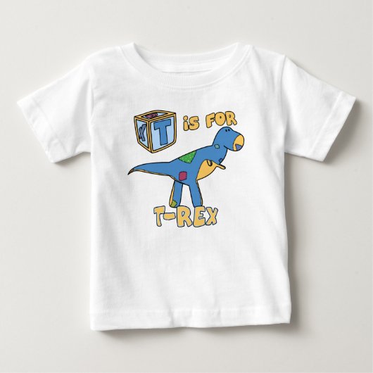 T is voor T-Rex Baby T-Shirt (Voorkant)