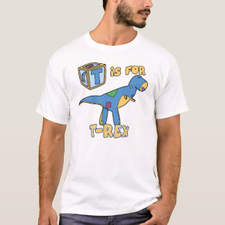 T is voor T-Rex Toddler TeeShirt (White Outline) T-shirt