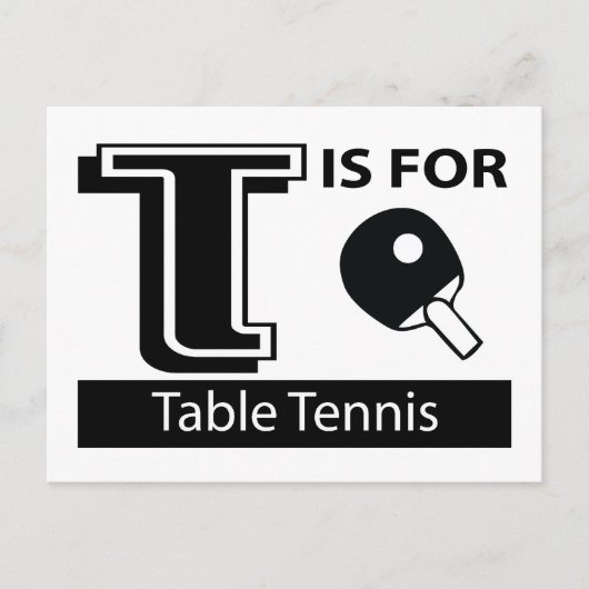 T is voor tabeltinten briefkaart (Voorkant)