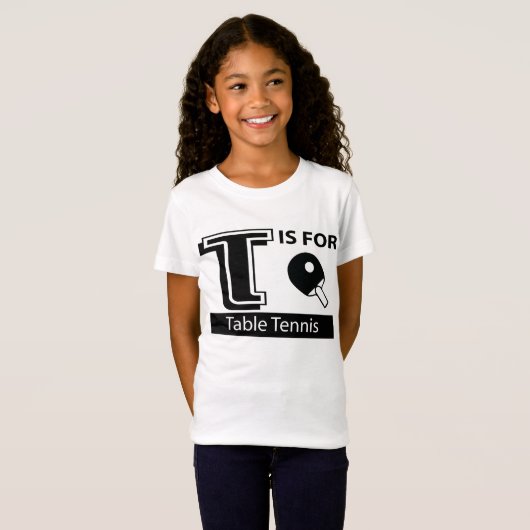 T is voor tabeltinten t-shirt (Voorkant volledig)