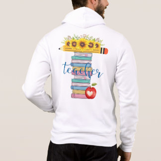 T is voor Teacher Floral Pencil Books gepersonalis Hoodie