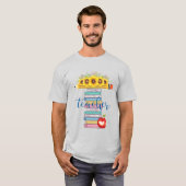 T is voor Teacher Floral Pencil Books gepersonalis T-shirt (Voorkant volledig)