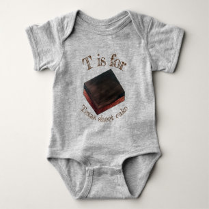 T is voor Texas Sheet Cake Slice Texan Food Romper