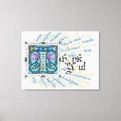 T is voor Thank You Canvas Print - Blauw & Goud (Voorkant)