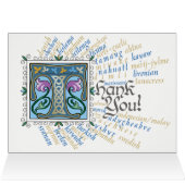 T is voor Thank You Card - Blauw & Goud (Binnen Horizontaal (Boven))