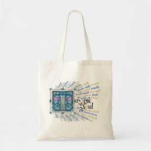 T is voor Thank You Tas - Blauw & Goud