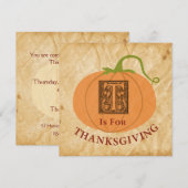 T is voor Thanksgiving Kaart (Voorkant / Achterkant)
