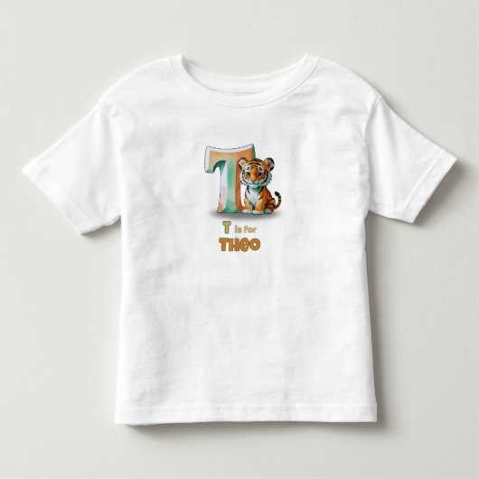 T is voor Theo - Gepersonaliseerd T-shirt voor Peu (Voorkant)