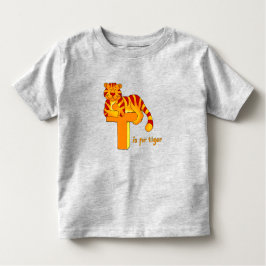 T is voor Tiger oranje kinder T-shirt