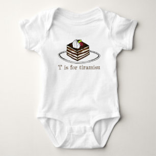 T is voor Tiramisu Italiaans dessert Espresso Food Romper